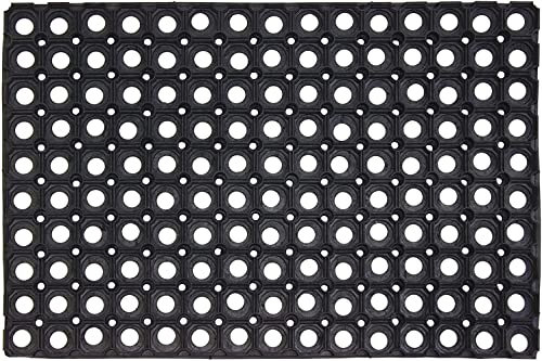 Grid Rubber Door Mat Heavy Duty Non-Slip Door Mats Outdoor Anti Fatigue Dirt Scrapper Floor Mat For Entrance, Backdoor, Patio And Lawn Outdoor Mat (PACK OF 1, 40 x 60 cm (Rectangular)
