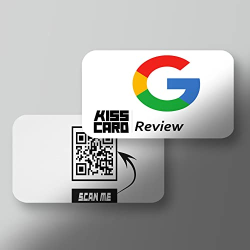 KissCard Google MyBusiness - Tarjeta con tecnología de contacto NFC + código QR para recopilar las opiniones de los clientes