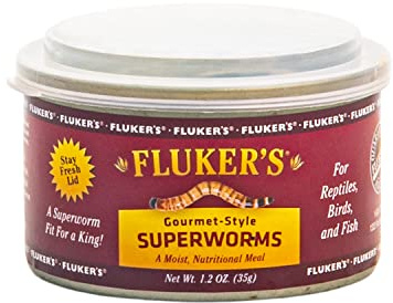 Fluker's Cibo in scatola per rettili, pesci, uccelli e piccoli animali, super vermi, 34 g