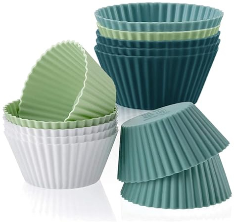 12 Stück Muffinform Silikon, Silikon Muffinformen aus BPA-freiem Material Silikon Muffinförmchen für Muffins und Cupcakes, Wiederverwendbare Cupcakeförmchen