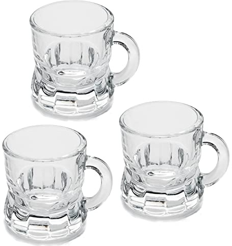 Carlso 24x Schnapsglas mit Henkel, JGA. Party, Pinnchen, Tequila, Shotglas, Schnapskrug