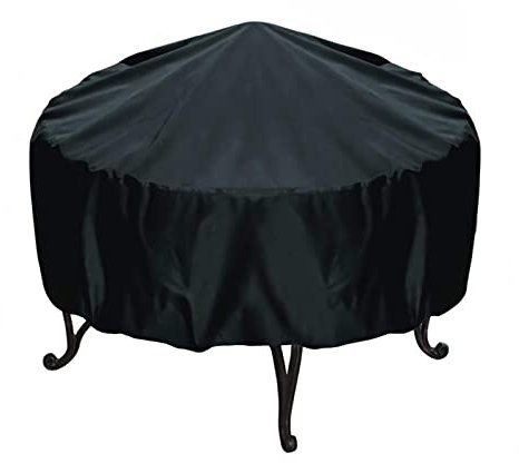 Runde Grillabdeckung, wasserdicht für den Außenbereich, 210D Oxford-Stoff, Polyester, UV-beständig, Terrassen-Feuerschalenabdeckung, tragbare Grillabdeckungen (77 x 70 cm)