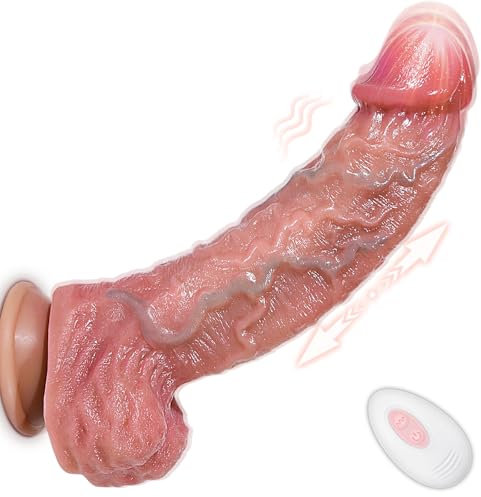 Dildo Grandi Realistici in Silicone Sex Toys per Donne Uomini Coppie - Dildos Anal Plug Pene, Plug Anale con Vene e Forte Ventosa, Peni Giocattoli del Sesso Donna Uomo Gay con 10 Vibrazioni 10 Spinte