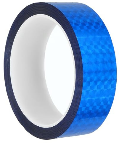 PATIKIL Ruban Prisme 30mm x 50m, 1 Pcs Auto-Adhésif Réfléchissant Métallisé pour la Décoration Murale d'Emballage d'Artisanat d'Art de Bricolage, Bleu
