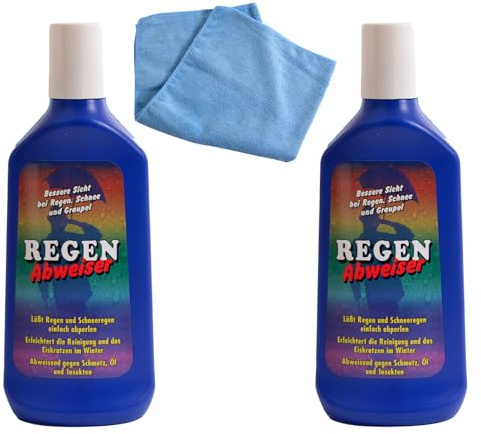 Regenabweiser Hochglanzversiegelung mit Lotus- und Abperleffekt, abweisend gegen Schmutz, Öl und Insekten - 250 ml (2-tlg.)