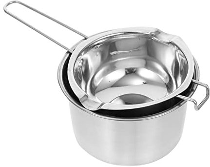 Mikinona Bagnomaria in Acciaio Resistente Pentolino Sciogliere Cera e Cioccolato Antiaderente Con Gancio Frontale Per Caramelle Burro e Formaggi Resistente a Deformazioni