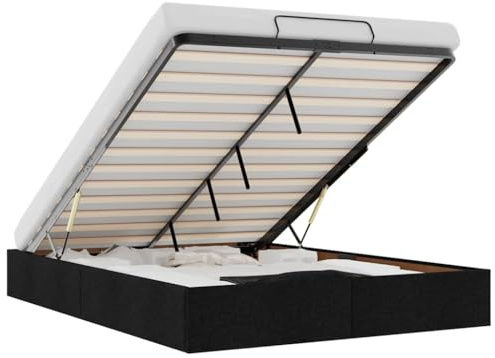 vidaXL Ottoman-Bett ohne Matratze Schwarz 140x200 cm Stoff