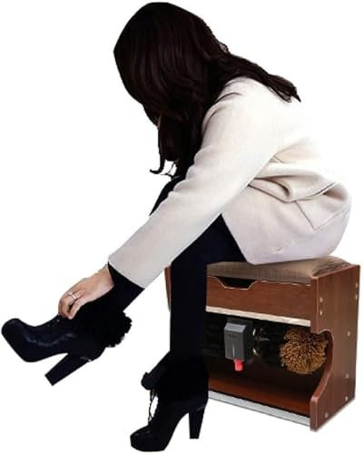 LIULIQ Cireuse À Chaussures, Cireuse À Chaussures Domestique avec Organisateur Caché, Brosse À Double Combinaison À Induction Automatique pour Hôtel Familial Et Usage Commercial