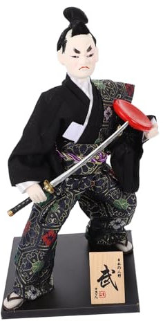 ERINGOGO Samurai-Puppe Im Japanischen Stil Samurai-Figur Als Schreibtisch-Ornament Heimdekor Einweihungsgeschenk Handgefertigte Bastelarbeiten Lichtecht Und Langlebig Für Zuhause Und Büros