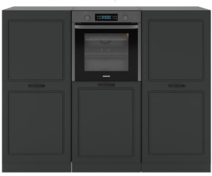 Vicco Küchenblock R-Line, Anthrazit Landhaus/Anthrazit, 180 cm ohne Arbeitsplatte, zur individuellen Erweiterung und flexiblen Anordnung der Module