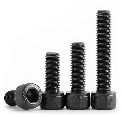 Viti metriche a testa cilindrica con esagono incassato, Classe 12.9, finitura ossidata nera, filettatura completa, vite ad alta resistenza, M8 x 40mm (12 pezzi)