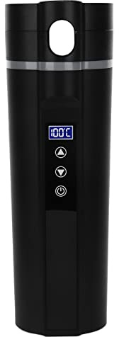 SUPYINI Smart Travel Kaffeebecher, Elektrisch Beheizter Reisebecher,450ml Intelligente Temperaturkontrolle Geräuscharm Auto beheizten Becher für Reisen Camping Kochen Heizung