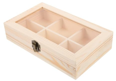 Alipis Holz-teebox Mit Fächern Teebeutel Aufbewahrungsbox Aus Holz Mit Sichtfenster Eleganter Tee Kaffeeorganizer Für Zuhause Cafés Und Restaurants