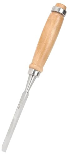 Chiseau en Bois, Outil à Main de la Menuiserie en Acier Alliage avec Poignée Ergonomique - Chiseau de 8 Mm Large pour le Travail du Bois