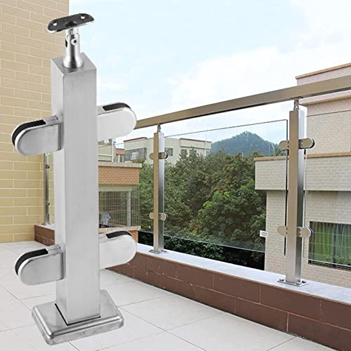 Ringhiera in vetro commerciale con connettori per corrimano, altezza 85 cm, ringhiera montata a terra per soppalco, veranda, terrazza, sistema di recinzione durevole sicurezza e stile