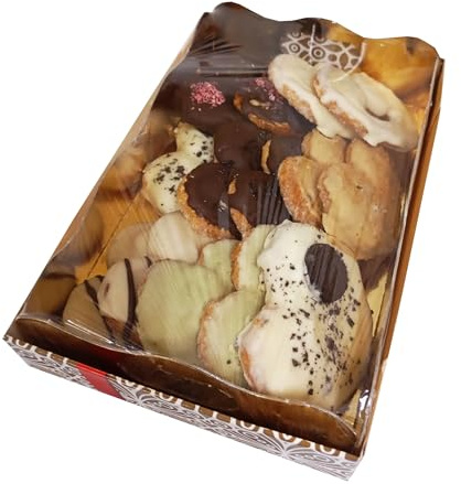 DELICIXIMOS de · Palmeras surtidas bañadas en; chocolate, chocolate blanco, galleta, oreo, pistacho y nutela. Palmeras recien honeadas tiernas y gugosas para cualquier celebración. Caja de 500 gramos