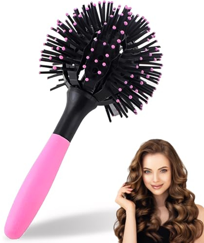 YOFDAL 1 PCS Ball Brush Spazzola Rotonda,Spazzola Rotonda per Capelli Ball Brush Originale,Pettine per capelli 3D,Sfera a 360 Gradi per Cape-lli Bagnati E Asciutti, Resistenza Alta Temperatura
