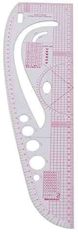 OVAQUIXI 3245 Skräddarlinjal, Professionell Multifunktionslinjal i Plast för Kostymdesign, Flexibel Design för Exakt Mätning och Ritning, Idealisk för Modedesigners och Skräddare
