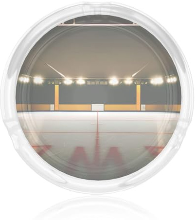 Posacenere rotondo in vetro trasparente per uso interno ed esterno con stampa bastone da hockey posacenere per casa ufficio