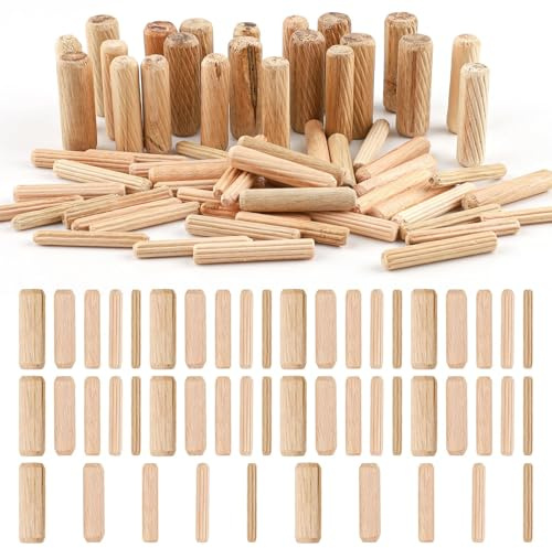 50-Pack Assorted Wooden Dowels - 3/16 1/4 5/16 3/8 Inch (4/5/6/8/10mm)