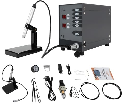 LENJKYYO Machine à souder automatique par points électrique Pulse Spot Welder Gold Silver - Poste à souder Pulse Argon - 220 V - 100 W - Pour bijoux, métaux précieux et bricolage - Avec