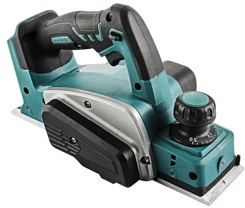 EVERGOODS Electric Planer 82mm Cordless Wood Planer, 18V Portable Hand Planer with 2mm Maximum Cutting Depth, Adjustable Depth Gauge and Dust Extraction Port for DIY Woodworking