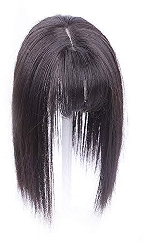 Remeehi Toupet à clipser avec frange 3D et cheveux synthétiques à l’aspect naturel pour cheveux fins