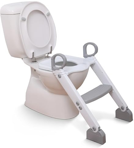 Dreambaby Step-Up Potty Training Toilet Seat Topper - Adjustable Step Height - Slip-Resistant Base & Seat Pads - Grey - Model G6016 (1 Count (Pack of 1)