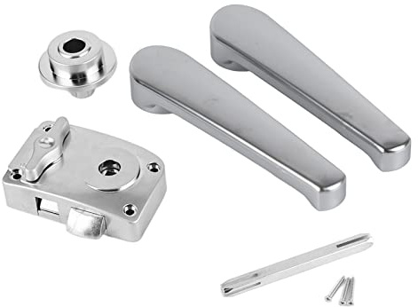 EBTOOLS for Bathroom Door Knob RV Bathroom Door Lock, Toilet Door Lever Lock Set Bathroom Handle Knob Polished Chrome for RV Yac RV