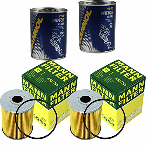 QR-Parts Set 85706924 H 932/5 x 9900 2x Original MANN Ölfilter + SCT Motor Flush Motorspülung