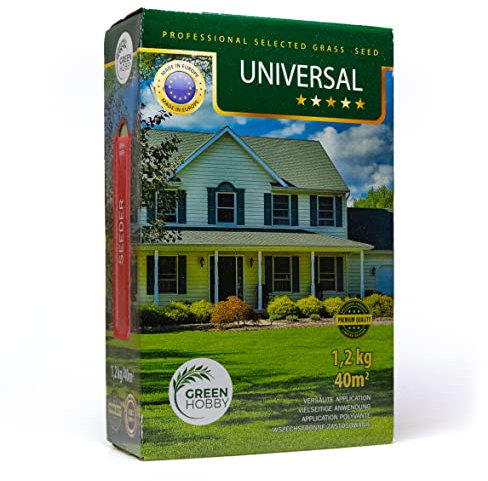 Green Hobby Sementi Per Prato Semi Per Prato Trasemina Rustico Verde Intenso Robusto 1,2 kg Universal