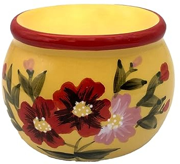 ACK English Garden Scouring Brillo Pad Holder, Ceramic Hand Painted Sponge Holder for Kitchen Sink, Kitchen Décor