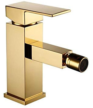 Gougeltd Bad Wasserhahn Messing Quadratischer Stil Gold Finish Bidet Einhebelmischer Wasserhahn Bidetarmaturen