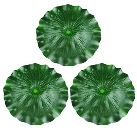 DOITOOL Artificial Lotus Leaves 15.7 Inch Floating Foam Pads Fishpond Aquarium Pool Decoration Realistic Water Lily Pads for Garden Patio Party Display Set of 3