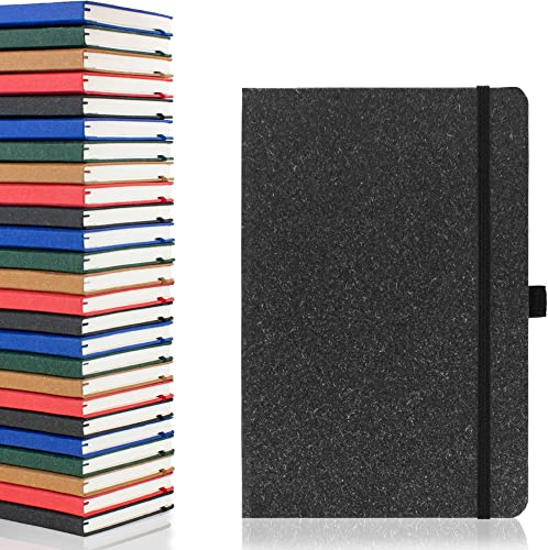 Notes London umweltfreundliches Öko-Notizbuch im A5 Format mit linierten Seiten und Datumsmarkierungen, 100% Recyclingpapier, Band, Stiftschlaufe und Einfassungsband (Schwarz/Holzkohle)