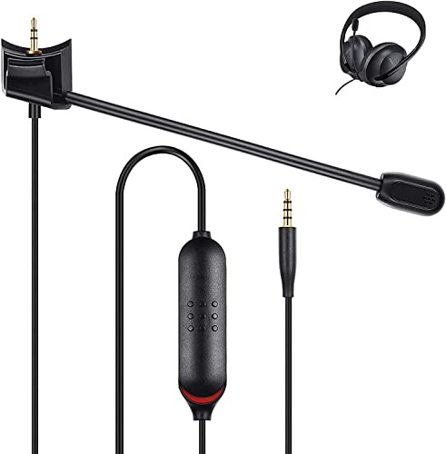 Yaowanguan QC45 Galgenmikrofon kabel für Bose QuietComfort 45 kabellose Bluetooth Kopfhörer mit Geräuschunterdrückung Mikrofon mit Stummschalter für PS4 PS5 Xbox One Series X S (Schwarz 110cm/40in)