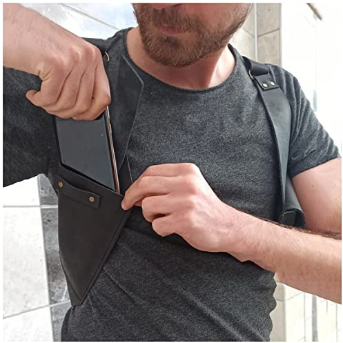 Versteckte Unterarm-Umhängetasche Mittelalter Retro Herren Unterarm-Diebstahl-Geldbörse PU-Leder Verstellbare Träger Unterarm-Doppel-Umhängetasche Outdoor-Handy-Holstertasche 2, Lapp Mittelalterliche