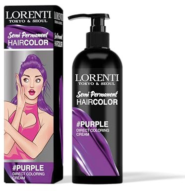Lorenti Crema colorante diretta semi permanente | Risultato colore per capelli a lunga durata | Viola 250ml