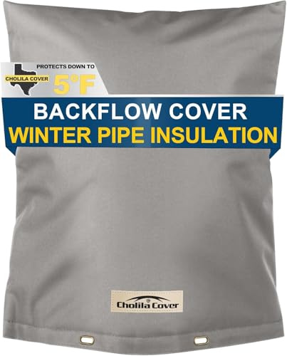 Cholila Cover Backflow Preventer Cover Insulated (5°F) with Thick 7 Layers Fabric, 16 W x 20 H Backflow Cover with Aluminum Foil Layer for Winter Pipe Freeze Protection, Backflow Insulation Cover