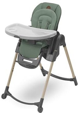 Maxi-Cosi Minla Kinderhochstuhl Mitwachsend, 0–14 Jahre, bis zu 60 kg, Hochstuhl Baby, 9 Höhenstufen, 5 Neigungspositionen, 4 Tablettpositionen, kompakt faltbar, Eco Care, Beyond Green