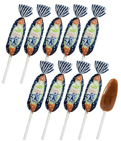 Lot de 10 sucettes au caramel beurre salé Bonbons Barnier - Produits-Normandie