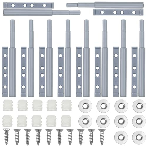 Tekenewbse Türöffner, 10 Stück Push to Open Drucktüröffner, Schranktür Dämpfer, Automatischer Magnet für Schranktür Türöffner, Soft Close Tip on für Türen, Druckschnäpper mit Schrauben Schubladen
