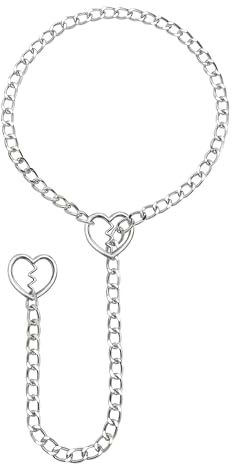 JJDreams Punk Slip Chain Necklace for Women, Broken Heart Pendant Necklace, Adjustable Cuban Link Chain Gothic Heart Choker Jewelry