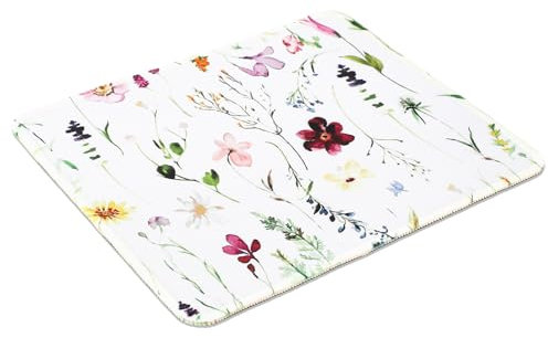 Dimeho Flower Mouse Pad Square Plants Textured Mouse Mat Non-Slip Rubber Base Aesthetic Mousepad Cloth Computer Mouse Pads Accessories for Office Desk Home Travel