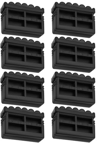 eMagTech 8Pcs 57MM x 21MM Non Slip Rubber Replacement Step Ladder Feet Mat Foot Secure Gripping for Filling Aluminum Trapezoidal Feet Aluminum Ladder Protect Floors
