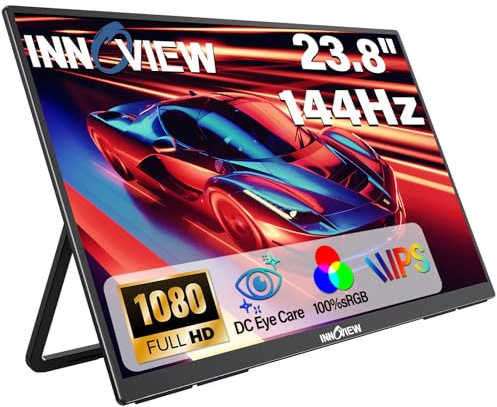 InnoView Portable Monitor 23.8 1080P, FHD 100Hz 100% Srgb Ips Usb-C Hdmi Large Gaming Monitor For Home And Work With 180° Adjustable Stand For Laptop, Macbook, Phones (23.8 Fhd 100Hz)