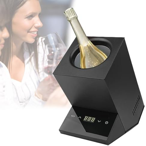 Quixnova Enfriador de Vino sin Hielo, Enfriador de Vino portátil para una Sola Botella de 41 °F a 64 °F para Botellas de Vino Tinto, Blanco, champán, espumoso, bodegas de Vino portátiles,B