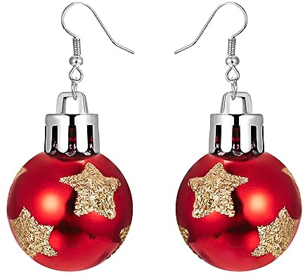 Generisch Weihnachtsohrringe Weinglas-Ohrringe Weihnachten Weihnachtsschmuck Damen Rote Acryl-Tropfen-Ohrringe Weihnachtskugeln Geschenke Für Die Weihnachtsfeier Schmuck Weihnachten