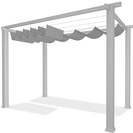 Voile d'ombrage imperméable avec filtre de lumière - Rétractable - En polyéthylène haute densité - Résistant aux UV - Avec kit de montage pour protection solaire extérieure (1,3 x 300 cm)