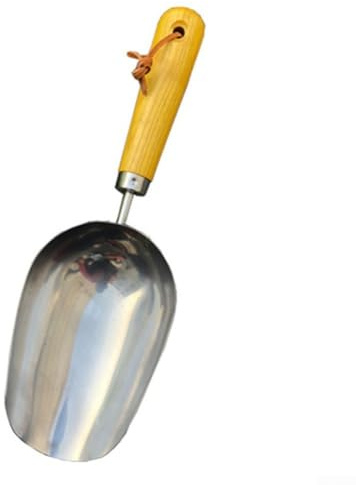 Cuchara para macetas de acero inoxidable con mango de madera de fresno acogedor para tareas de jardinería y plantación (2)